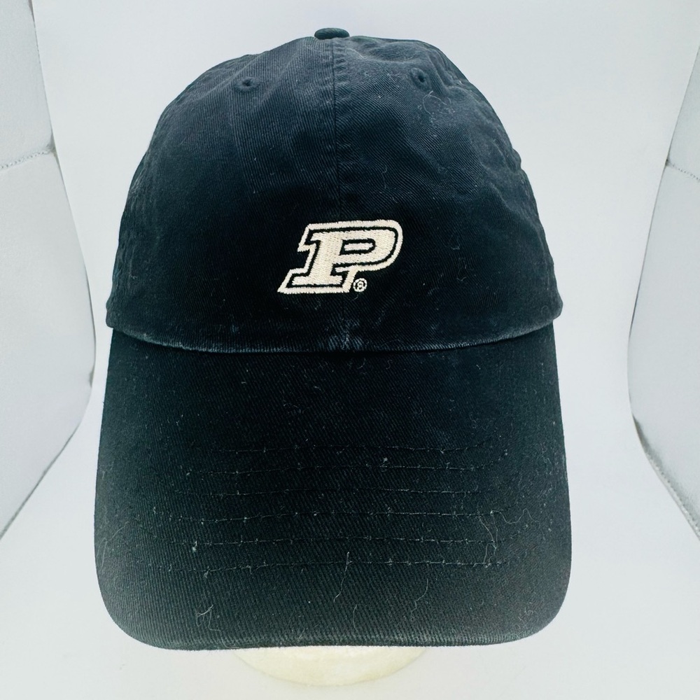 Purdue Boilermakers Strapback Baseball Hat Cap Black OS Adjustable